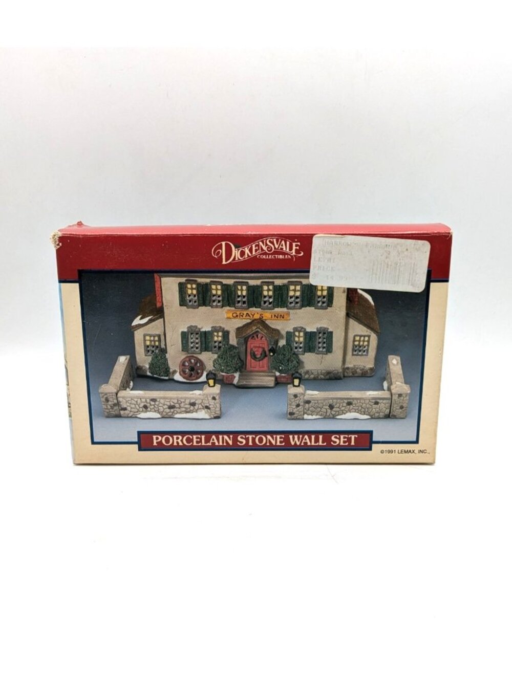Lemax Dickensvale Porcelain Stone Wall Set of 4 in Box 1991 Christmas Village